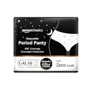 Amazon Basics Disposable Period Panties L-XL 10 Count – Leak Proof Overnight Protection Amazon Basics Disposable Period Panties L-XL 10 Count – Leak Proof Overnight Protection