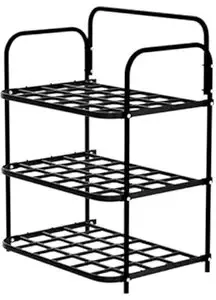 3-Tier Metal Shoe Rack Organizer Black Grid Design Storage Shelves Rs 350 – Amazon 3-Tier Metal Shoe Rack Organizer Black Grid Design Storage Shelves Rs 350 – Amazon