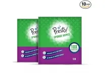 Presto! Premium Multi-Purpose Sponge Wipes 10 Count (5 x Pack of 2) at Rs. 315 Presto! Premium Multi-Purpose Sponge Wipes 10 Count (5 x Pack of 2) at Rs. 315