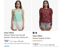 Tokyo Talkies Women’s Clothing Up to 91% Off From Rs 94 Tokyo Talkies Women’s Clothing Up to 91% Off From Rs 94