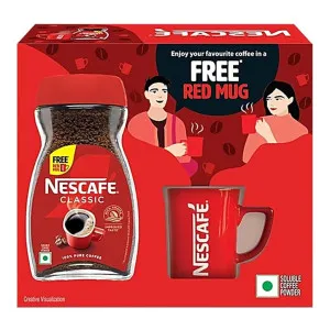 Nescafe Classic Instant Coffee Powder with Free Red Mug, 180g at ₹236 | Amazon Deal Nescafe Classic Instant Coffee Powder with Free Red Mug, 180g at ₹236 | Amazon Deal