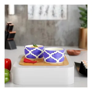 Earth Store Blue Moroccan Ceramic Dip Bowl Set of 2 Earth Store Blue Moroccan Ceramic Dip Bowl Set of 2