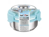 Nayasa Round Aqua Lock Stainless Steel Container 450ML – Rs 229 Nayasa Round Aqua Lock Stainless Steel Container 450ML – Rs 229