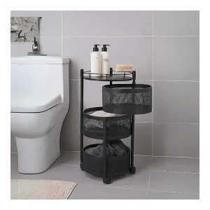HomeGrits 3-Layer Round Storage Trolley with Revolving Baskets at ₹1042 | Amazon Deal HomeGrits 3-Layer Round Storage Trolley with Revolving Baskets at ₹1042 | Amazon Deal