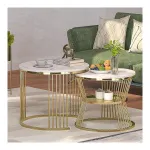 Callas Modern Nesting Coffee Table Set of 2 with Marble Finish Top and Gold Metal Frame at ₹1969 | Amazon Deal Callas Modern Nesting Coffee Table Set of 2 with Marble Finish Top and Gold Metal Frame at ₹1969 | Amazon Deal