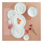 Larah by Borosil Opalware Dinner Set 35 Pcs for 6 – White Larah by Borosil Opalware Dinner Set 35 Pcs for 6 – White
