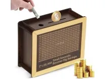 Golden Wooden Money Saving Box Coin Bank – Rs. 152 Golden Wooden Money Saving Box Coin Bank – Rs. 152