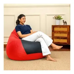 Sattva Classic Dual Color 4XL Bean Bag – Black & Red Sattva Classic Dual Color 4XL Bean Bag – Black & Red