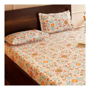 Solimo Floral Haven 144 TC 100% Cotton Double Bedsheet with 2 Pillow Covers at ₹240 | Amazon Deal Solimo Floral Haven 144 TC 100% Cotton Double Bedsheet with 2 Pillow Covers at ₹240 | Amazon Deal