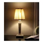 Wooden Table Lamps with Satin Shade Wooden Table Lamps with Satin Shade