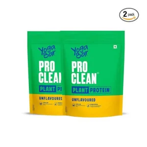 Yogabar Pro Clean Plant Protein Unflavored 28g Protein 500g Pack of 2 Yogabar Pro Clean Plant Protein Unflavored 28g Protein 500g Pack of 2