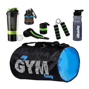 Gym Bag Combo Set with Wrist Band, Mini Gripper & Shaker Bottle at ₹399 | Amazon Deal Gym Bag Combo Set with Wrist Band, Mini Gripper & Shaker Bottle at ₹399 | Amazon Deal