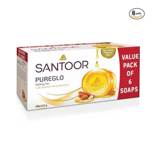 Santoor PureGlo Glycerine Soap with Almond Oil and Glycerine for Nourished Glowing Skin at ₹190 | Amazon Deal Santoor PureGlo Glycerine Soap with Almond Oil and Glycerine for Nourished Glowing Skin at ₹190 | Amazon Deal