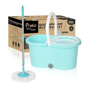 Pivalo Bucket Quick Spin Mop Microfiber Floor Cleaning Set Pivalo Bucket Quick Spin Mop Microfiber Floor Cleaning Set