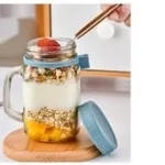 Glass Mason Jar with Handle 450ml Rs. 250 Glass Mason Jar with Handle 450ml Rs. 250