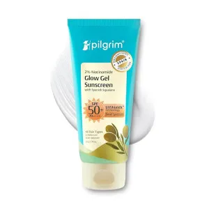 Pilgrim 2% Niacinamide Glow Sunscreen SPF 50 +++ with Spanish Squalane at ₹178 | Amazon Deal Pilgrim 2% Niacinamide Glow Sunscreen SPF 50 +++ with Spanish Squalane at ₹178 | Amazon Deal