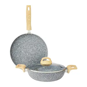 Amazon Basics Granite Finish Non Stick Cookware Set – Granito Grey Amazon Basics Granite Finish Non Stick Cookware Set – Granito Grey
