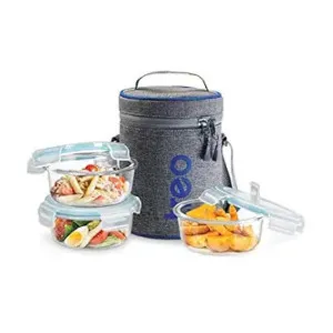 Treo by Milton All Fresh Borosilicate Glass Lunch Box Set of 3 (400 ml Each) with Durable Lunch Bag at ₹565 | Amazon Deal Treo by Milton All Fresh Borosilicate Glass Lunch Box Set of 3 (400 ml Each) with Durable Lunch Bag at ₹565 | Amazon Deal