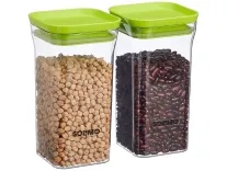 Solimo Plastic Storage Jar Set, 1100ml, Set of 2, Green at Rs.121 Solimo Plastic Storage Jar Set, 1100ml, Set of 2, Green at Rs.121