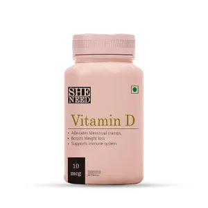 SheNeed Vitamin D Supplement (10 mcg) For Women – 60 Tablets at ₹99 | Amazon Deal SheNeed Vitamin D Supplement (10 mcg) For Women – 60 Tablets at ₹99 | Amazon Deal