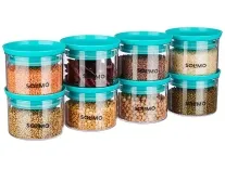 Amazon Solimo Plastic Storage Jar Set, 500ml, Set of 8, Blue at Rs.353 Amazon Solimo Plastic Storage Jar Set, 500ml, Set of 8, Blue at Rs.353