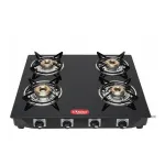 Khaitan Tempered Glass 4 Burner Premium Black Toughened LPG Gas Cooktop, Manual Ignition at ₹2649 | Amazon Deal Khaitan Tempered Glass 4 Burner Premium Black Toughened LPG Gas Cooktop, Manual Ignition at ₹2649 | Amazon Deal