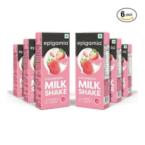 Epigamia Strawberry Milkshake, 180ml (Pack of 6) at ₹36 | Amazon Deal Epigamia Strawberry Milkshake, 180ml (Pack of 6) at ₹36 | Amazon Deal