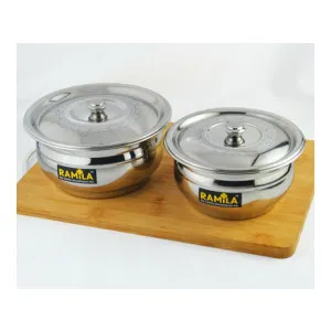 RAMILA Cookware Handi Set with Lids 4-Piece Stainless Steel RAMILA Cookware Handi Set with Lids 4-Piece Stainless Steel