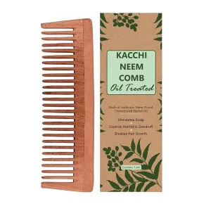 Kacchi Neem Wooden Comb Soaked in 17 Herbs, Neem & Sesame Oil for Detangling, Frizz Control & Shine at ₹2 | Amazon Deal Kacchi Neem Wooden Comb Soaked in 17 Herbs, Neem & Sesame Oil for Detangling, Frizz Control & Shine at ₹2 | Amazon Deal