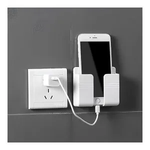 Wall Mount Mobile Holder Storage Case – White Wall Mount Mobile Holder Storage Case – White