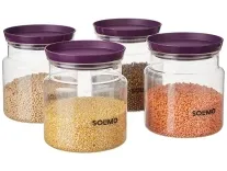 Solimo Airtight Plastic Storage Jar Set, 4 Containers (1000ml), BPA Free – Rs. 241 Solimo Airtight Plastic Storage Jar Set, 4 Containers (1000ml), BPA Free – Rs. 241