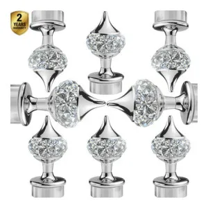 Ghazian Silver Curtain Knobs Rod Rail Bracket Metal Pack of 8 Ghazian Silver Curtain Knobs Rod Rail Bracket Metal Pack of 8
