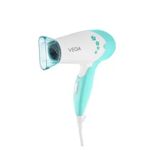 Vega VHDH-20N Insta Glam Foldable 1000 Watts Hair Dryer – White & Blue Deal Vega VHDH-20N Insta Glam Foldable 1000 Watts Hair Dryer – White & Blue Deal