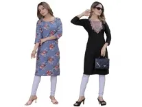 PRAZVIKA Women’s Multicolor Crepe Kurta (Pack of 2) for Rs. 199 PRAZVIKA Women’s Multicolor Crepe Kurta (Pack of 2) for Rs. 199