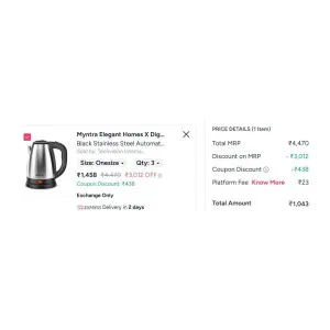 Myntra Elegant Homes X DigiSmart Black Stainless Steel Automatic Cut-Off Electric Kettle (Pack of 3) at ₹1043 | Myntra Deal Myntra Elegant Homes X DigiSmart Black Stainless Steel Automatic Cut-Off Electric Kettle (Pack of 3) at ₹1043 | Myntra Deal