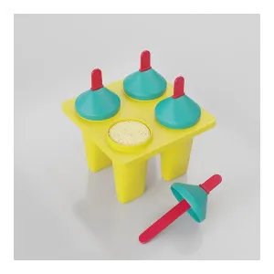 Clazkit Plastic 4-Cavity Ice Pop Makers – Multicolor Clazkit Plastic 4-Cavity Ice Pop Makers – Multicolor