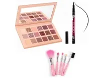 Makeup Brush Set, Eyeshadow Palette & Eyeliner Pack – Rs. 134 Makeup Brush Set, Eyeshadow Palette & Eyeliner Pack – Rs. 134