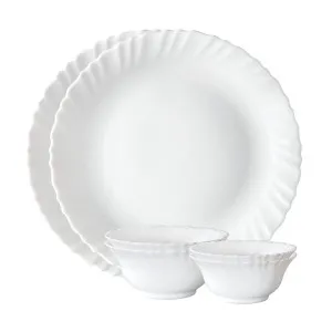 Larah by Borosil Plain White Silk Series Opalware Dinner Set | 6 Pieces | Microwave & Dishwasher Safe | Bone-Ash Free at ₹383 | Amazon Deal Larah by Borosil Plain White Silk Series Opalware Dinner Set | 6 Pieces | Microwave & Dishwasher Safe | Bone-Ash Free at ₹383 | Amazon Deal