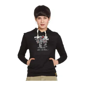 Campus Sutra Women’s Printed Black Sweatshirt Campus Sutra Women’s Printed Black Sweatshirt