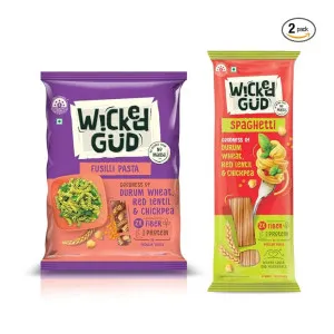 WickedGud 2X Fiber Fusilli & Spaghetti Pasta Combo (No Maida, Durum Wheat) at ₹141 | Amazon Deal WickedGud 2X Fiber Fusilli & Spaghetti Pasta Combo (No Maida, Durum Wheat) at ₹141 | Amazon Deal