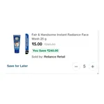 Fair & Handsome Instant Radiance Face Wash at ₹1 | JioMart Deal Fair & Handsome Instant Radiance Face Wash at ₹1 | JioMart Deal