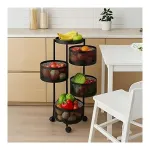 4+1 Layer Round Black Metal Revolving Storage Trolley with Wheels at ₹1274 | Amazon Deal 4+1 Layer Round Black Metal Revolving Storage Trolley with Wheels at ₹1274 | Amazon Deal