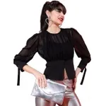 Tokyo Talkies Sheer Cinched Waist Top – Rs. 196 Tokyo Talkies Sheer Cinched Waist Top – Rs. 196
