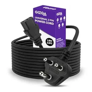 Gizga 3 Pin Power Cord 1.8M ISI Certified Heavy Duty Cable Gizga 3 Pin Power Cord 1.8M ISI Certified Heavy Duty Cable