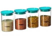 Solimo Airtight Stackable Plastic Storage Containers Set of 4 at Rs.289 Solimo Airtight Stackable Plastic Storage Containers Set of 4 at Rs.289