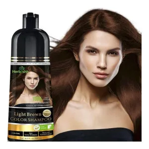 Herbishh Light Brown Hair Color Shampoo 500ml – Grey Coverage 8 Weeks Herbishh Light Brown Hair Color Shampoo 500ml – Grey Coverage 8 Weeks