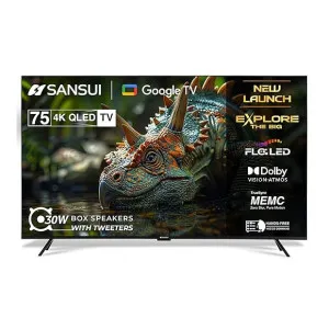 Sansui 75-inch 4K QLED Google TV – HDR, 120Hz, Dolby Vision/Atmos Sansui 75-inch 4K QLED Google TV – HDR, 120Hz, Dolby Vision/Atmos