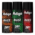 Adigo Buzz Wild Deodorant 165ml Pack of 3 – Long Lasting Adigo Buzz Wild Deodorant 165ml Pack of 3 – Long Lasting