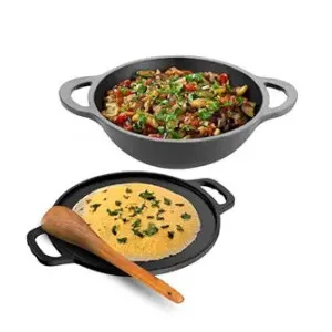 Lifelong Cast Iron Dosa Tawa & Kadai Combo with Spatula at ₹1393 | Amazon Deal Lifelong Cast Iron Dosa Tawa & Kadai Combo with Spatula at ₹1393 | Amazon Deal