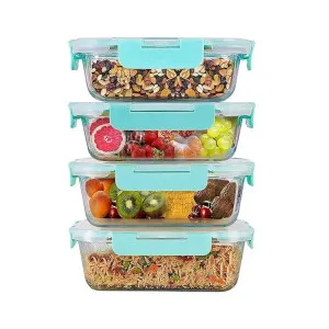 Solimo Glass Lunch Boxes 4-Pack – Airtight & Leakproof Solimo Glass Lunch Boxes 4-Pack – Airtight & Leakproof